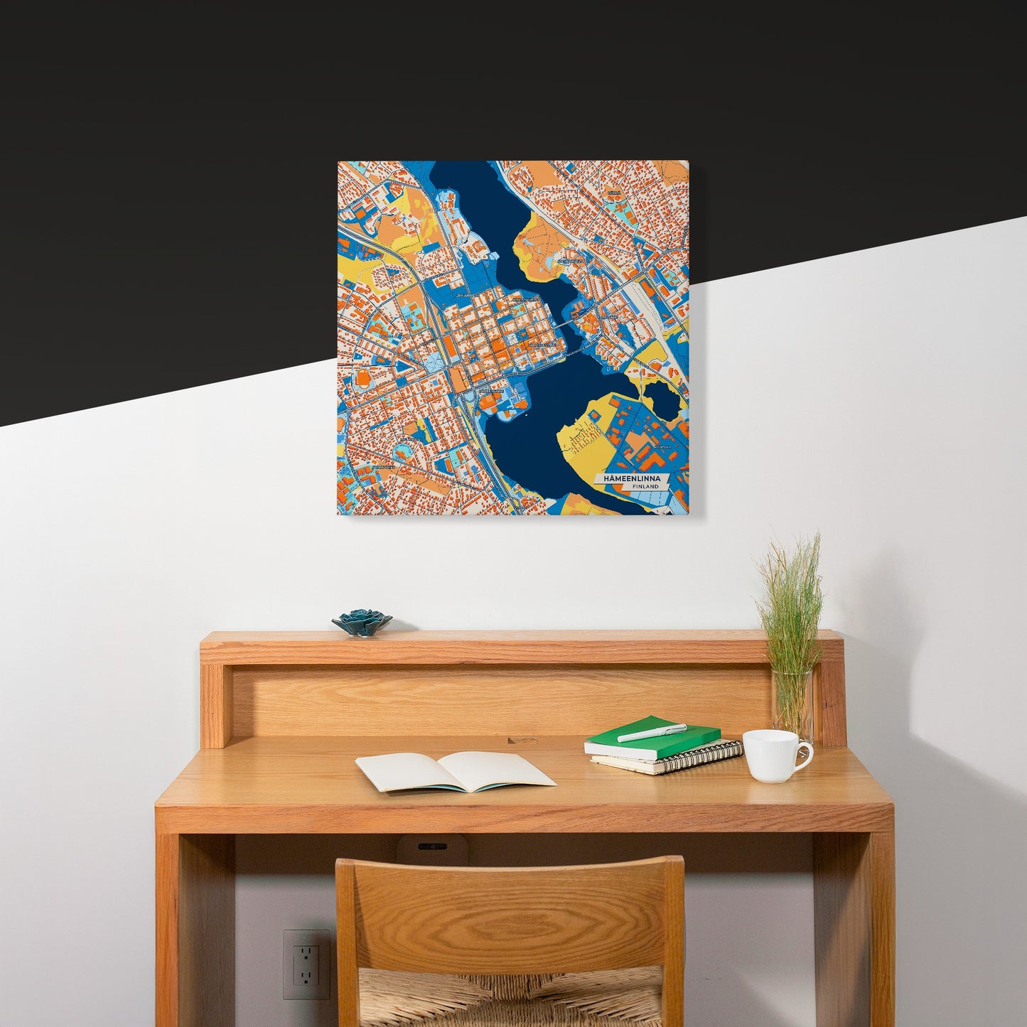 Hämeenlinna Finland Colorful City Map Canvas Print Scene