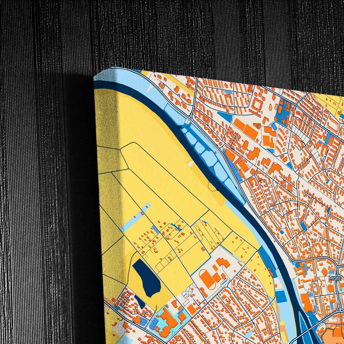 Hameln Germany Colorful City Map Canvas Print Detail