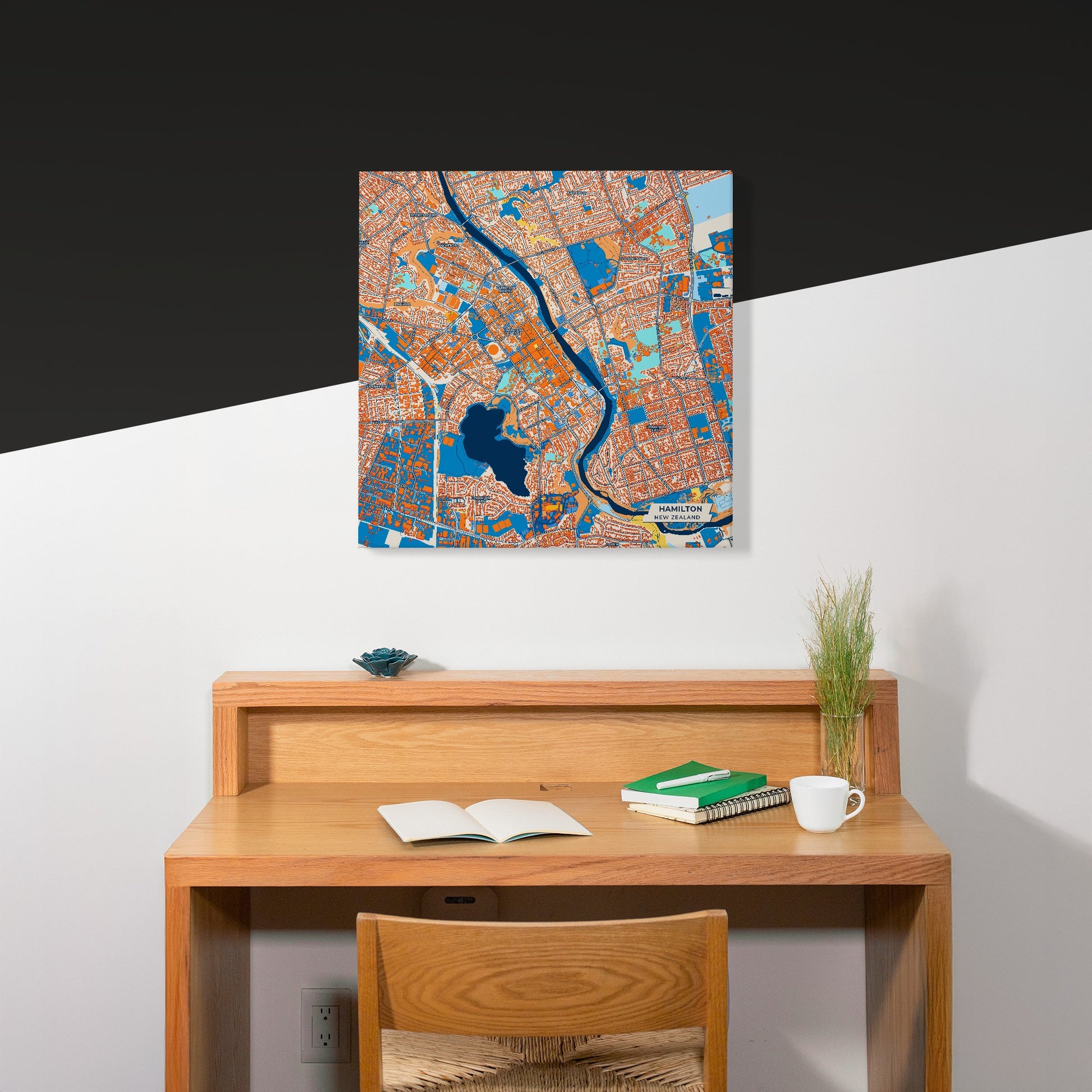 Hamilton New Zealand Colorful City Map Canvas Print Scene