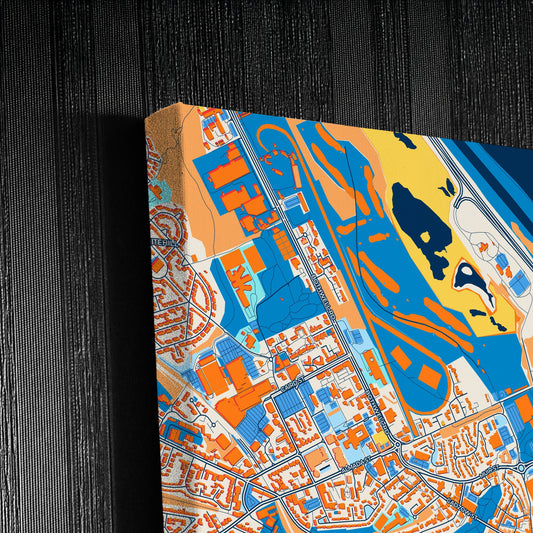 Hamilton Scotland Colorful City Map Canvas Print Detail