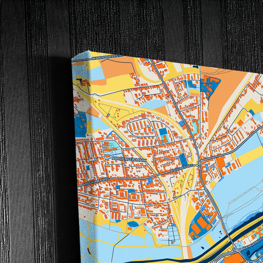 Hamm Germany Colorful City Map Canvas Print Detail