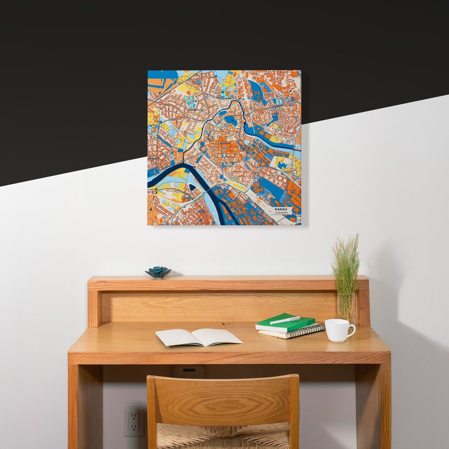 Hanau Germany Colorful City Map Canvas Print Scene