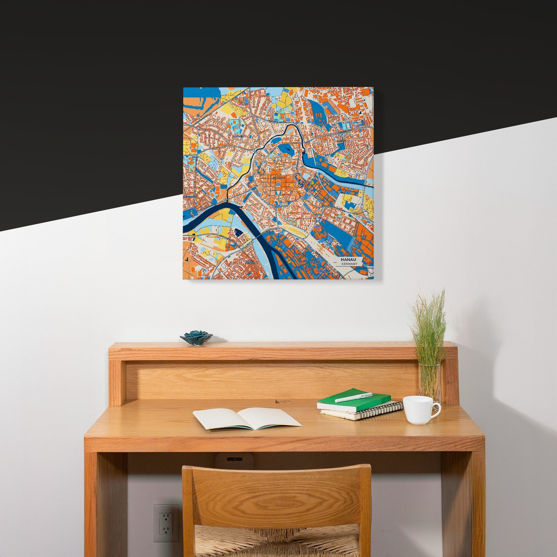 Hanau Germany Colorful City Map Canvas Print Scene