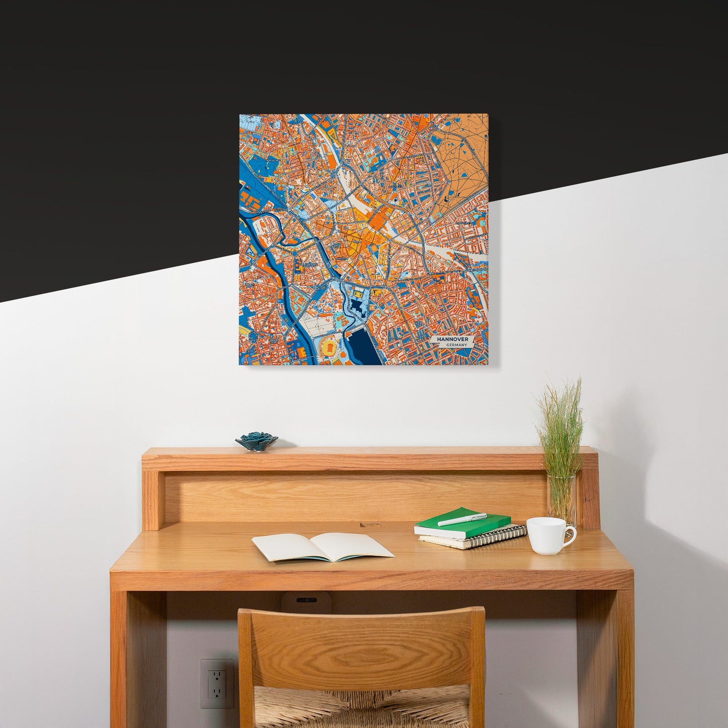 Hannover Germany Colorful City Map Canvas Print Scene
