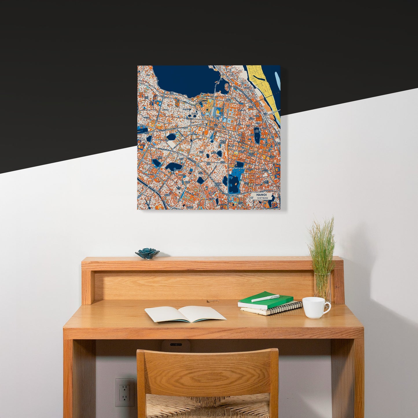 Hanoi Vietnam Colorful City Map Canvas Print Scene