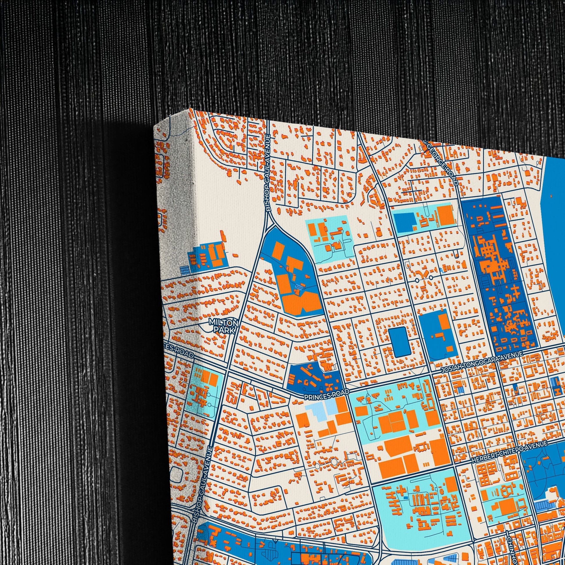 Harare Zimbabwe Colorful City Map Canvas Print Detail
