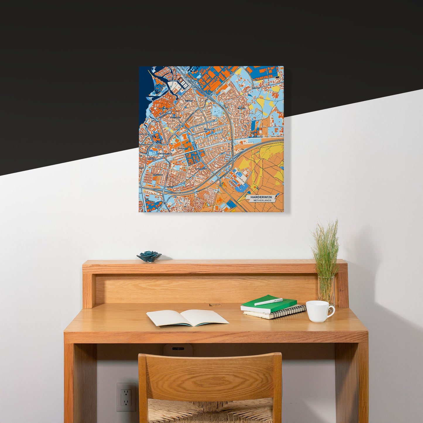 Harderwijk Netherlands Colorful City Map Canvas Print Scene