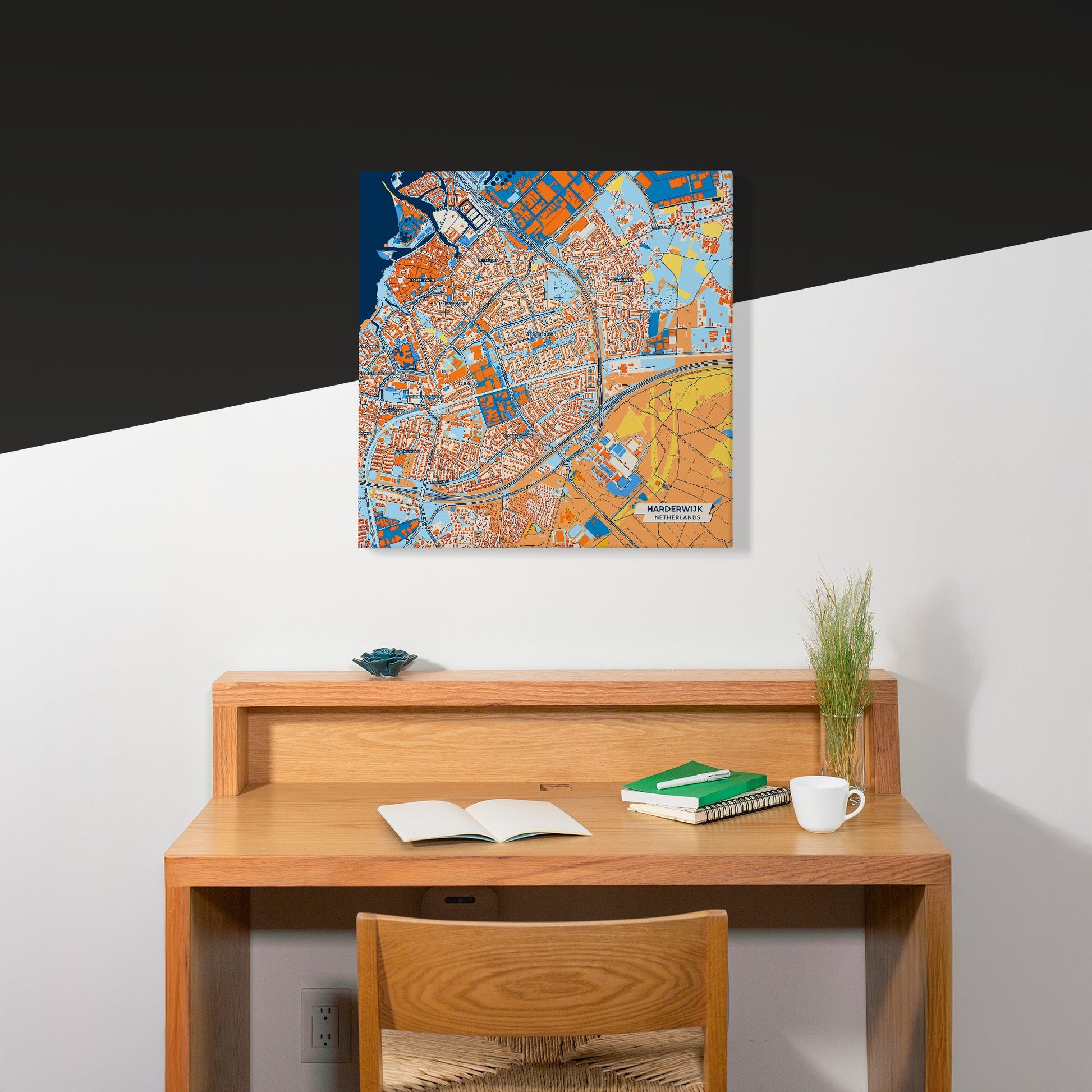 Harderwijk Netherlands Colorful City Map Canvas Print Scene