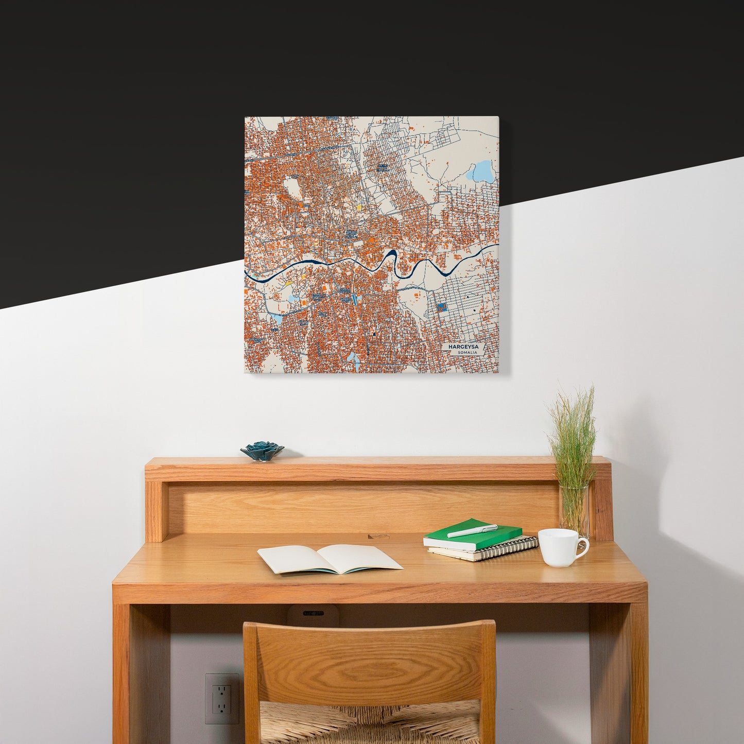 Hargeysa Somalia Colorful City Map Canvas Print Scene