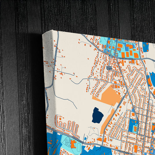 Harrisonburg Virginia Colorful City Map Canvas Print Detail