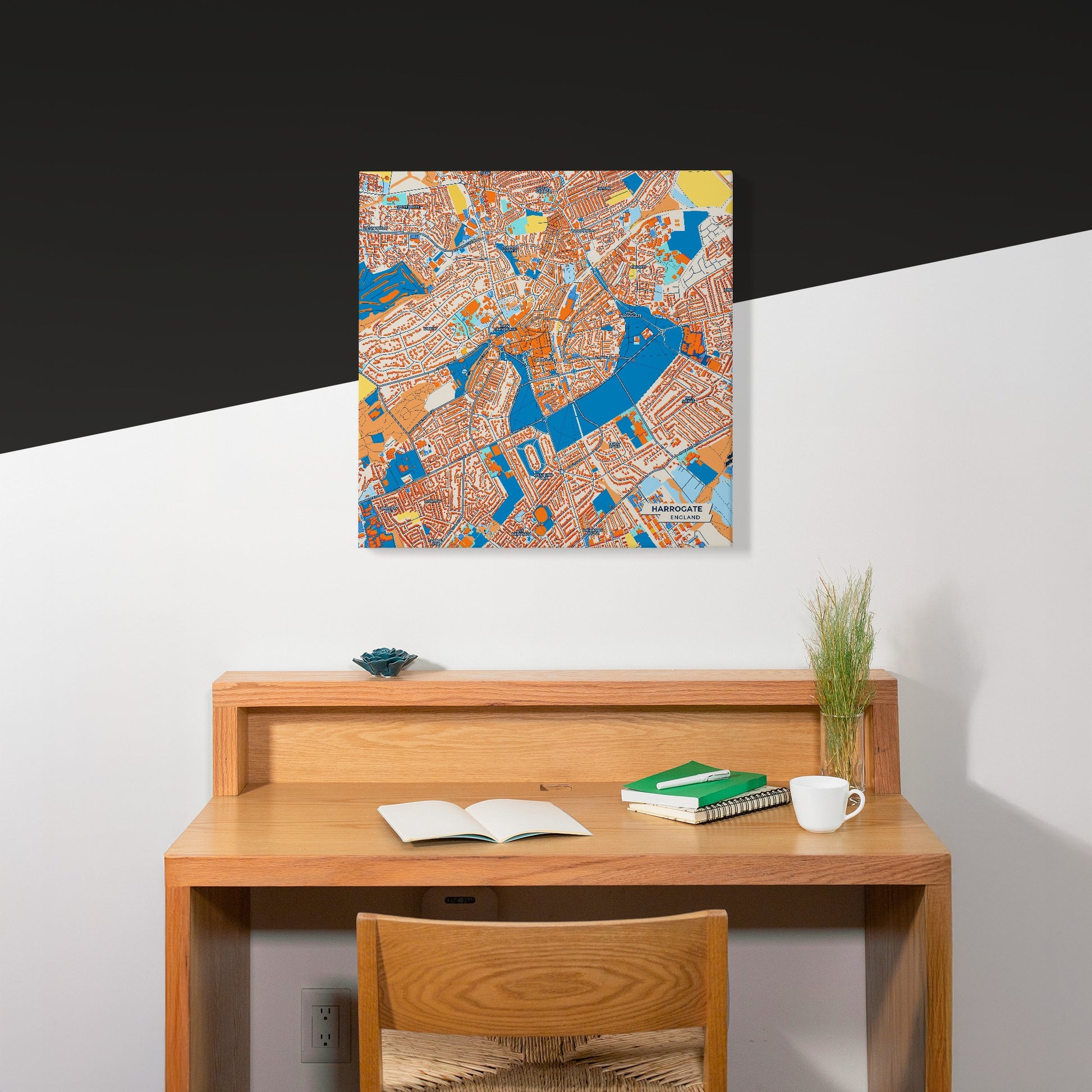 Harrogate England Colorful City Map Canvas Print Scene