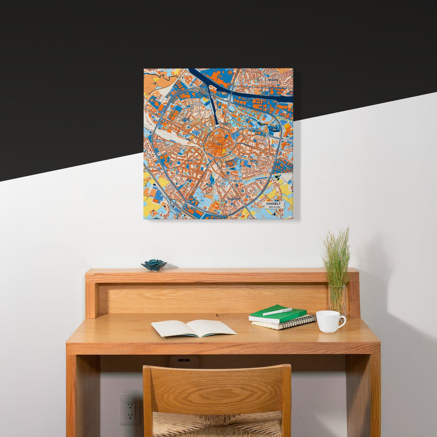 Hasselt Belgium Colorful City Map Canvas Print Scene