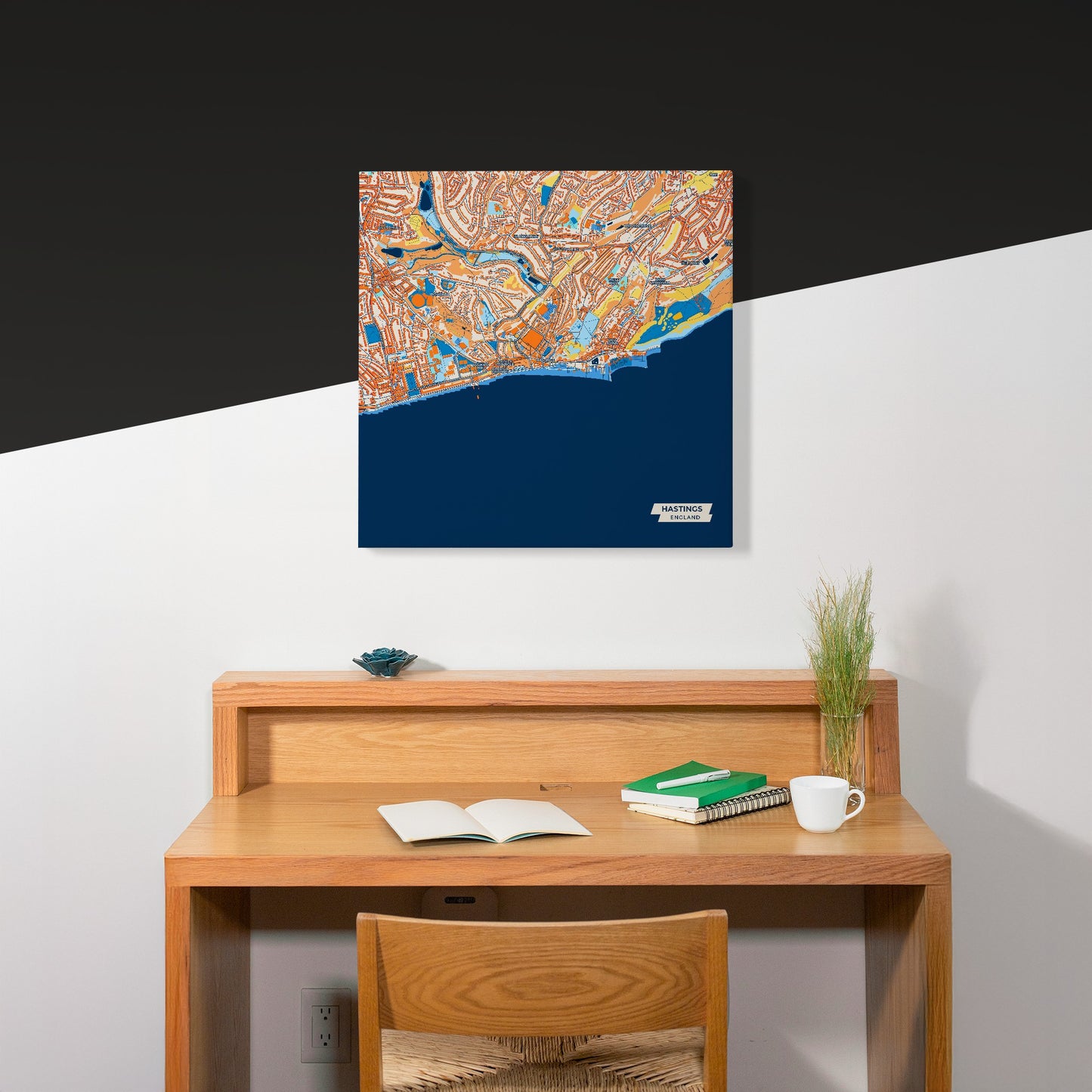 Hastings England Colorful City Map Canvas Print Scene