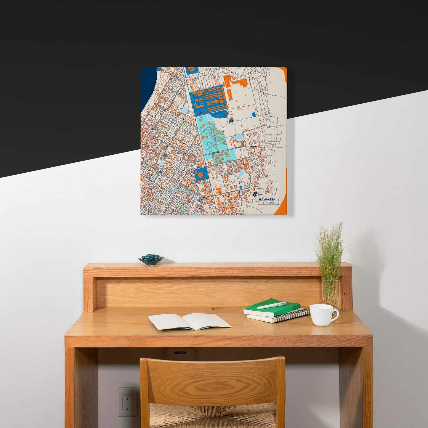 Hawassa Ethiopia Colorful City Map Canvas Print Scene