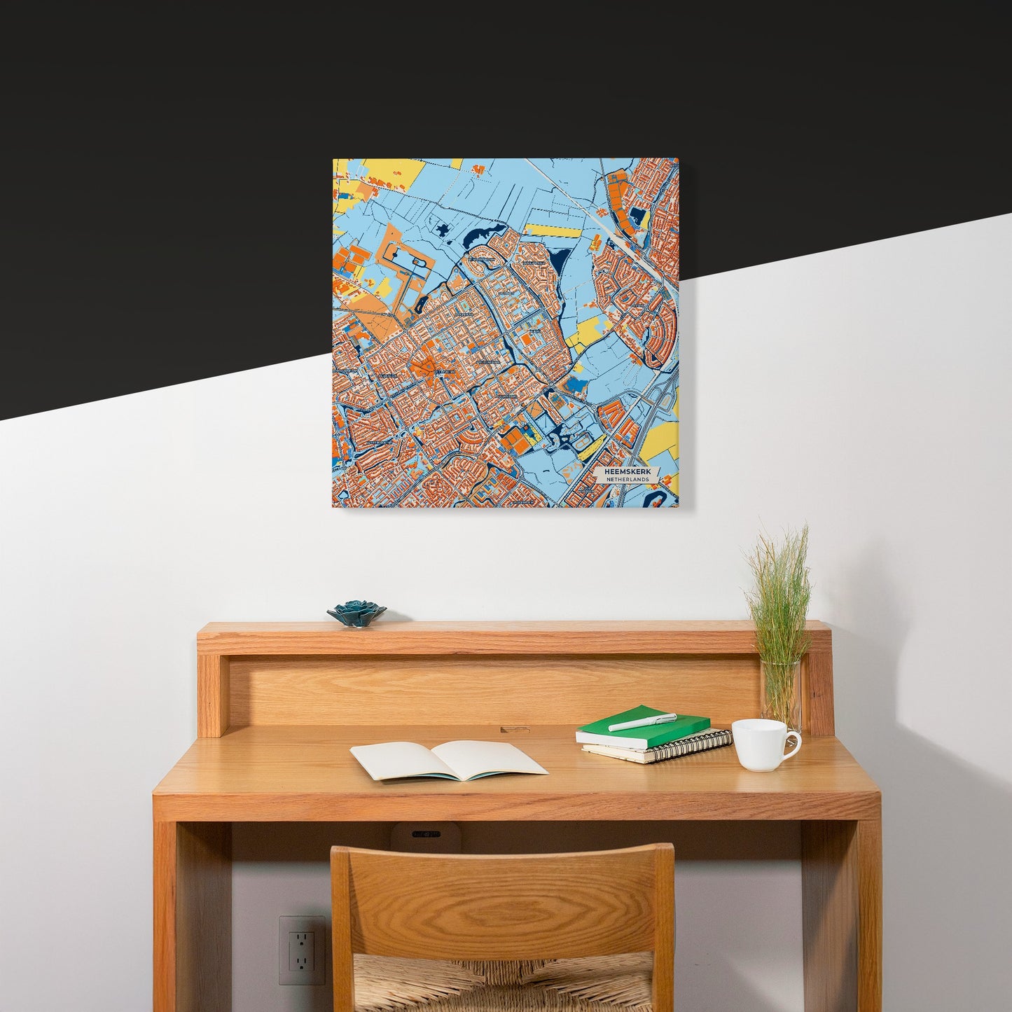 Heemskerk Netherlands Colorful City Map Canvas Print Scene