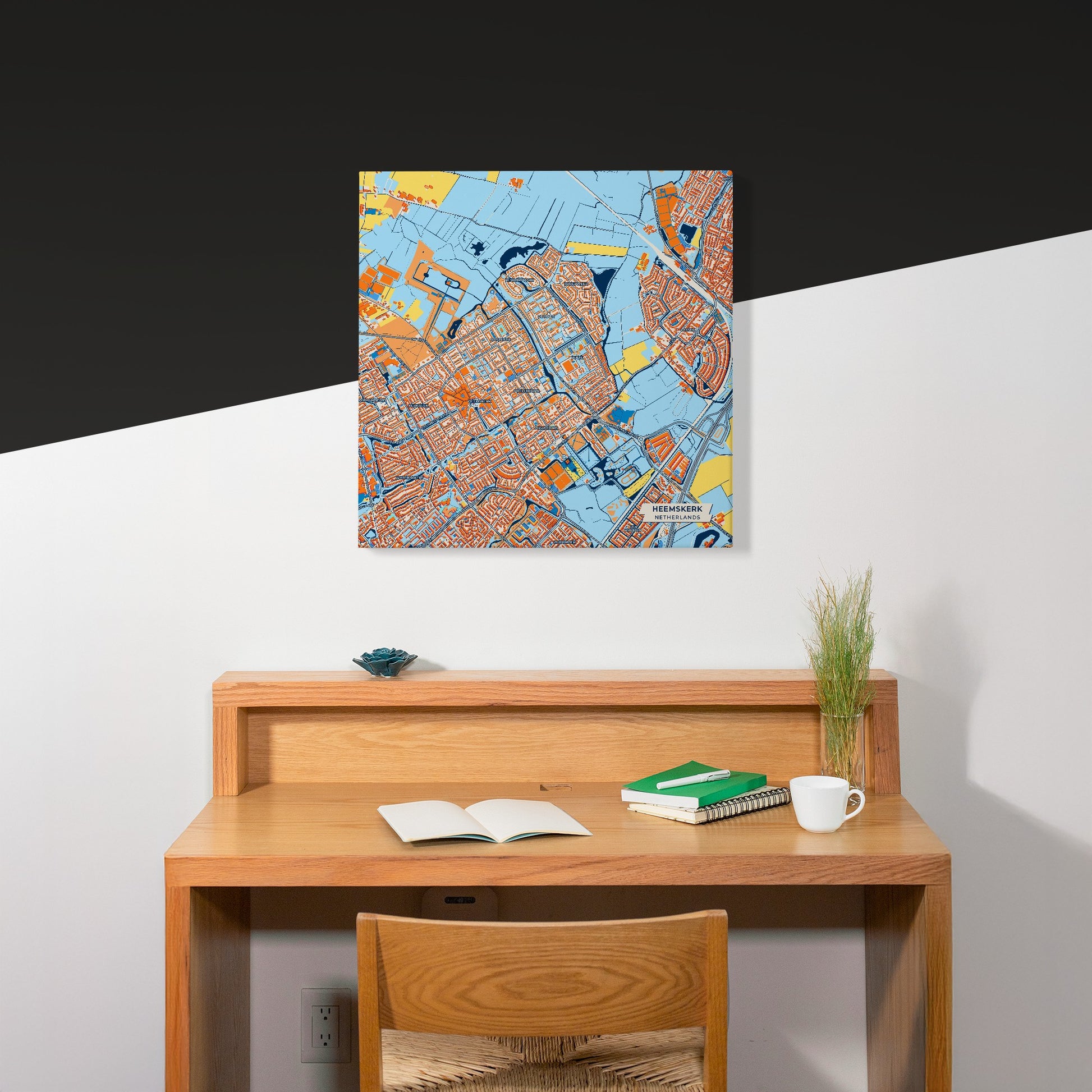Heemskerk Netherlands Colorful City Map Canvas Print Scene