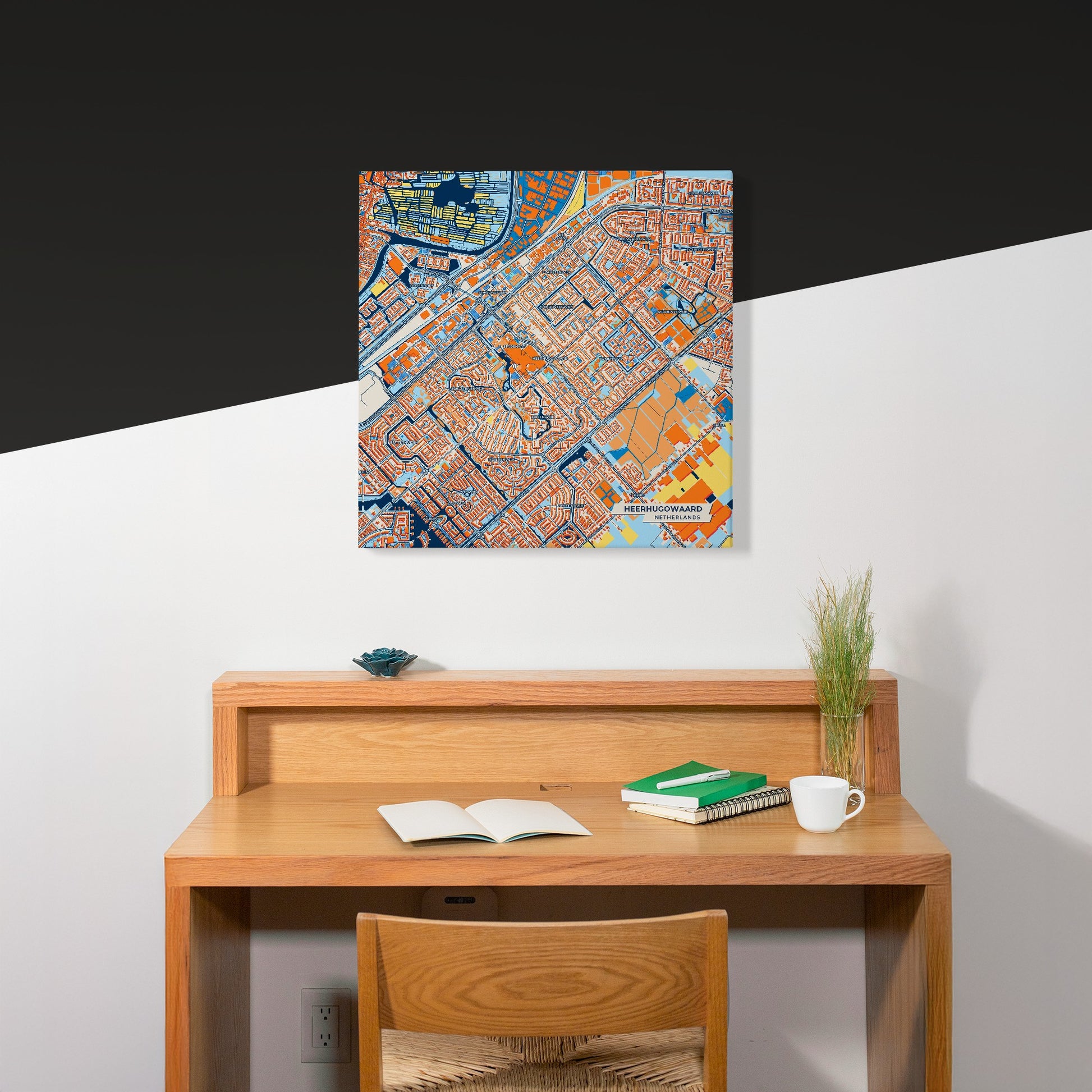 Heerhugowaard Netherlands Colorful City Map Canvas Print Scene