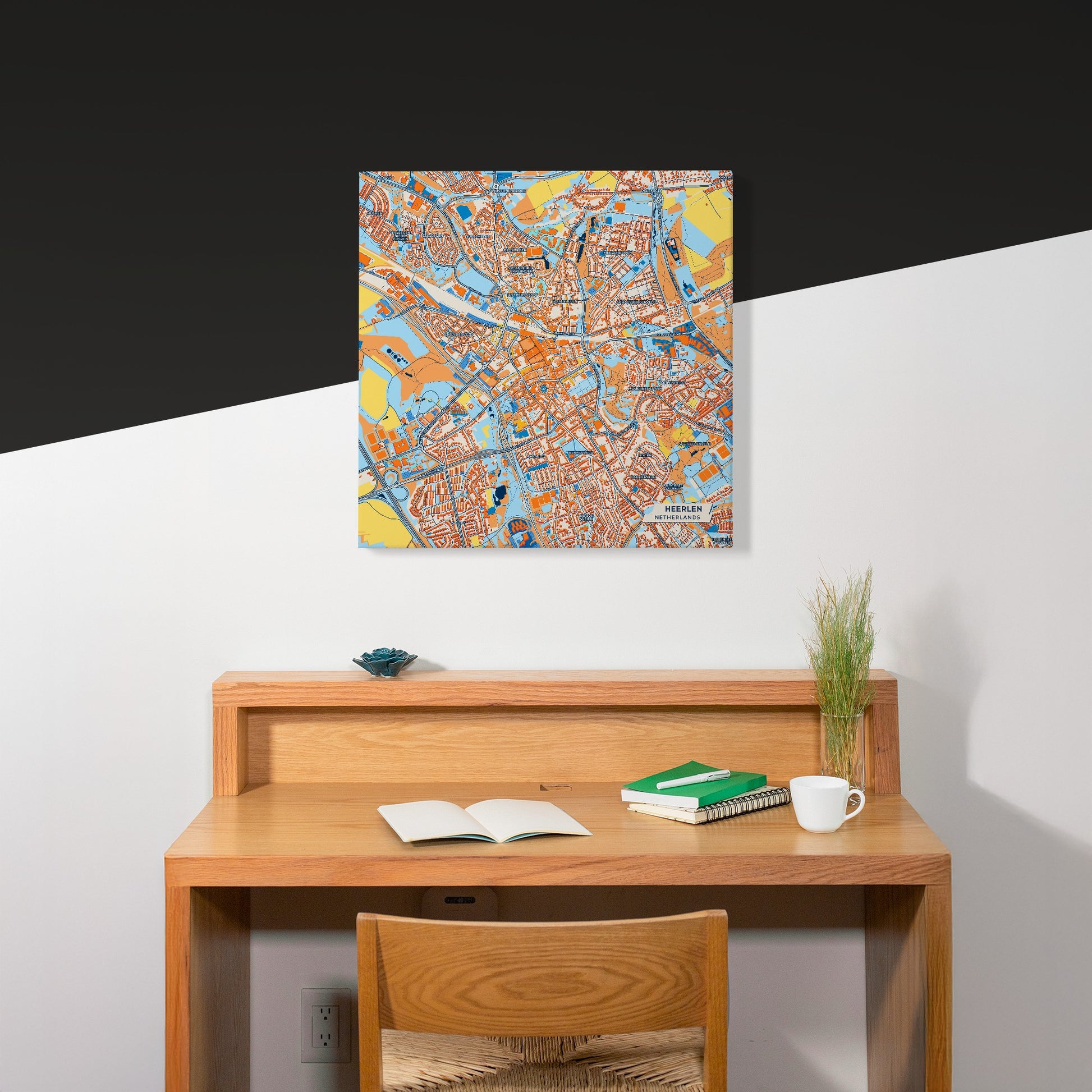 Heerlen Netherlands Colorful City Map Canvas Print Scene