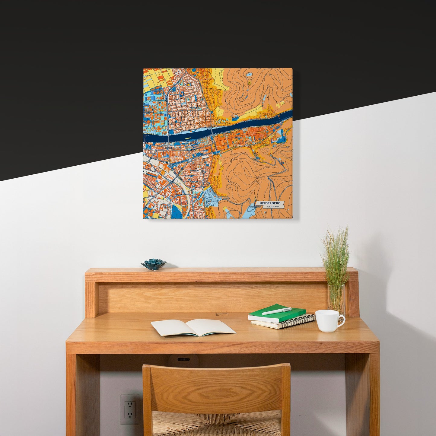 Heidelberg Germany Colorful City Map Canvas Print Scene
