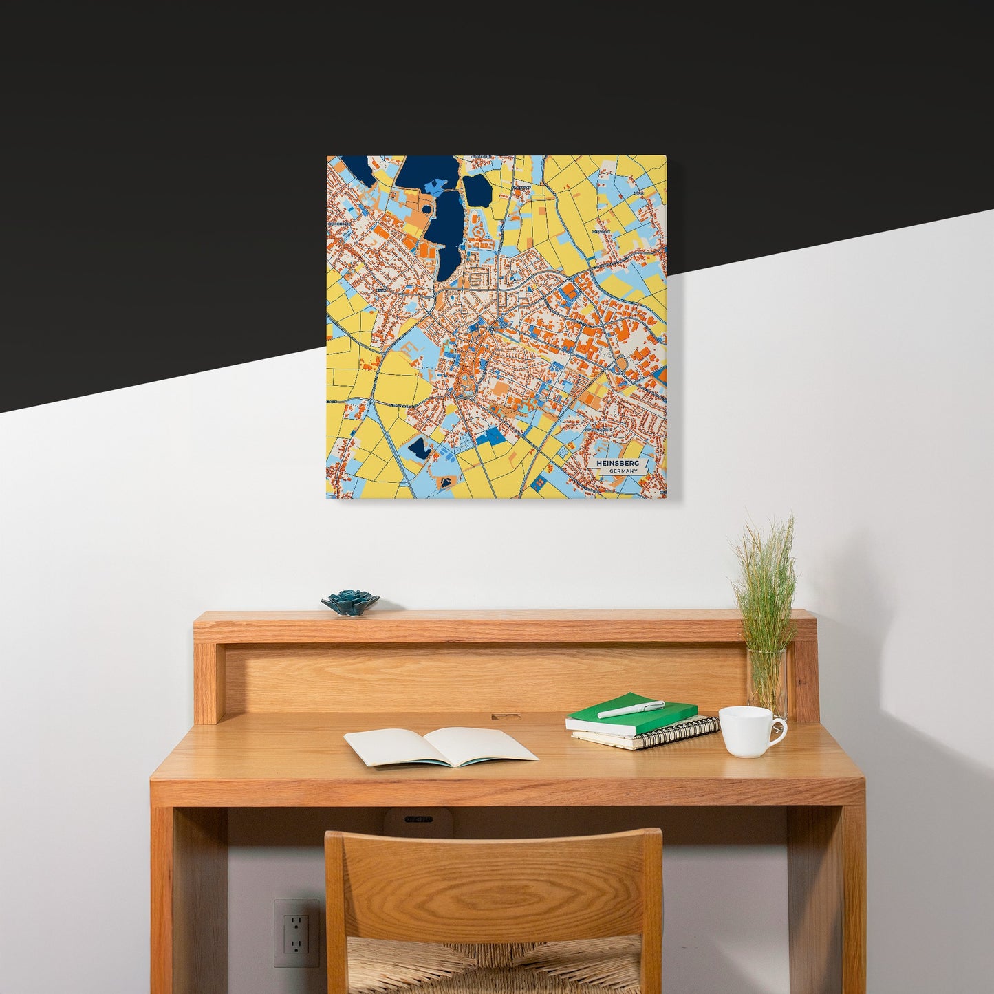 Heinsberg Germany Colorful City Map Canvas Print Scene