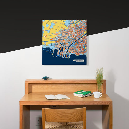 Hellevoetsluis Netherlands Colorful City Map Canvas Print Scene