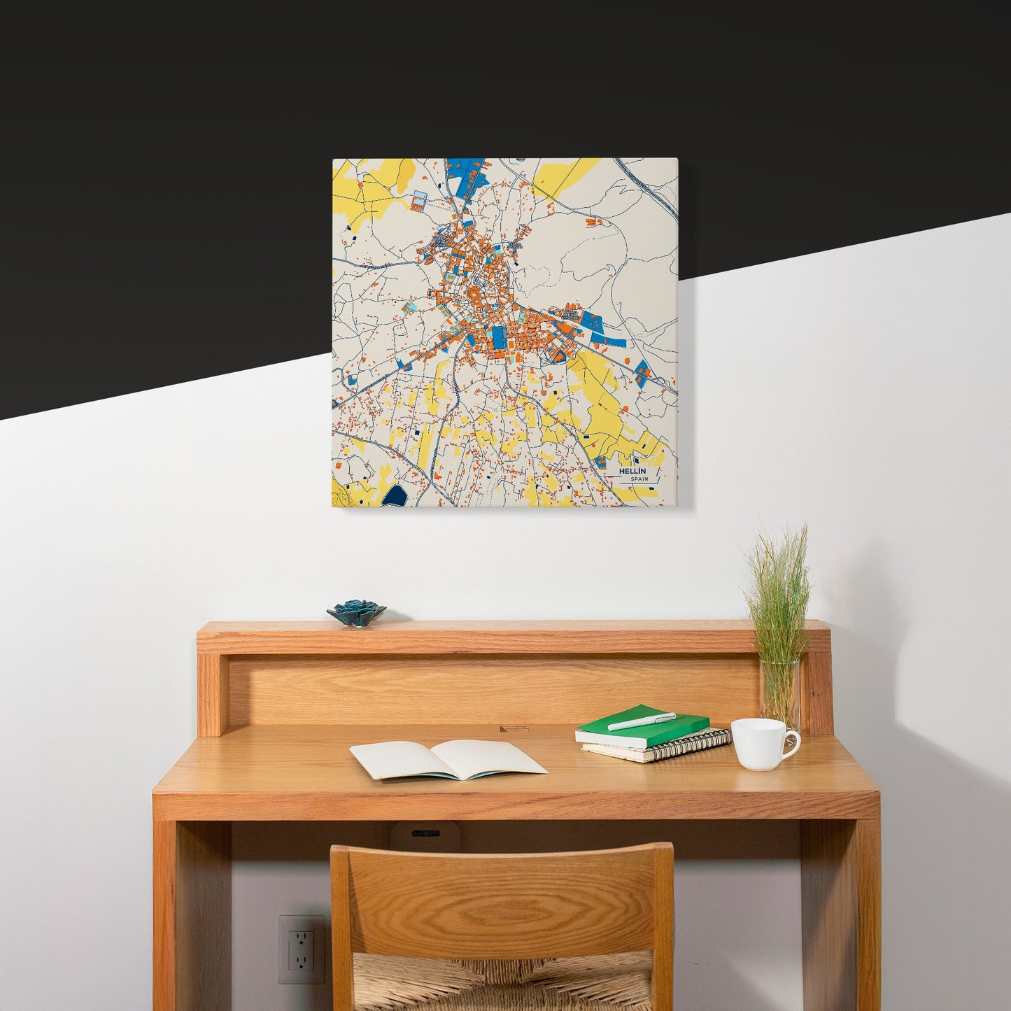 Hellín Spain Colorful City Map Canvas Print Scene