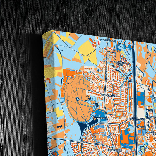 Helmond Netherlands Colorful City Map Canvas Print Detail