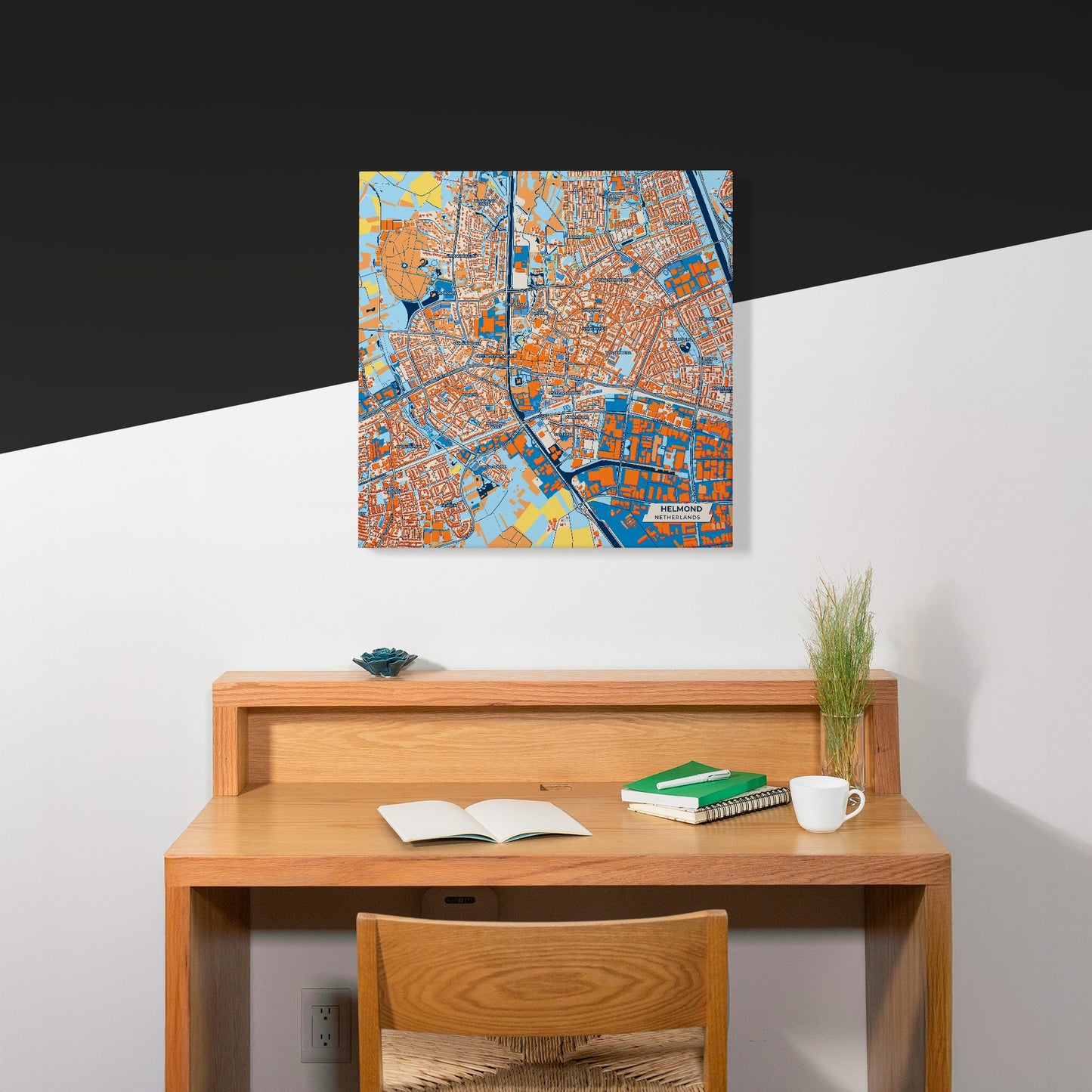 Helmond Netherlands Colorful City Map Canvas Print Scene