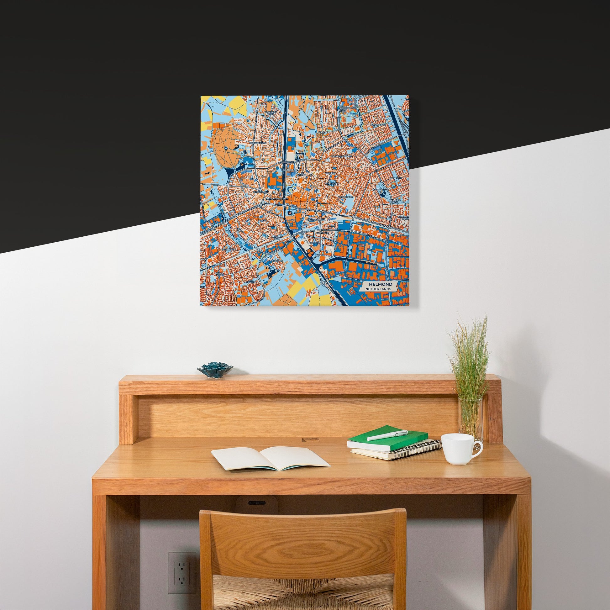 Helmond Netherlands Colorful City Map Canvas Print Scene