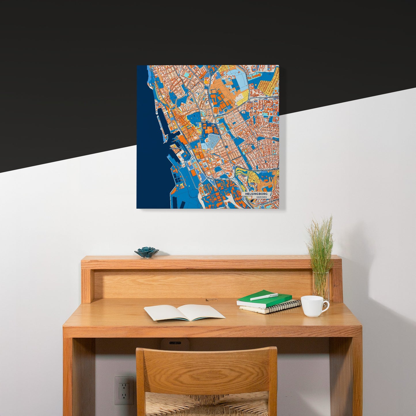 Helsingborg Sweden Colorful City Map Canvas Print Scene