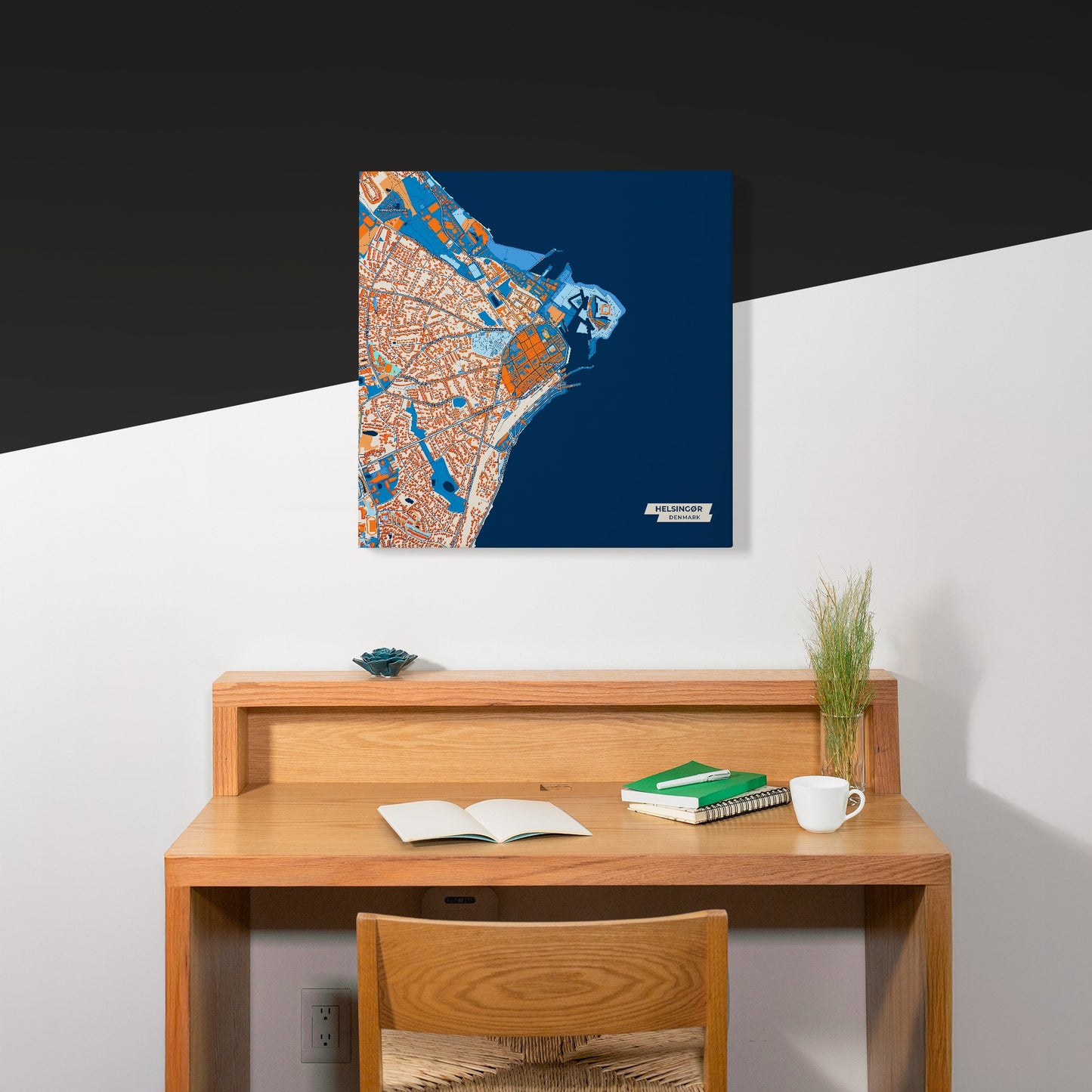 Helsingør Denmark Colorful City Map Canvas Print Scene