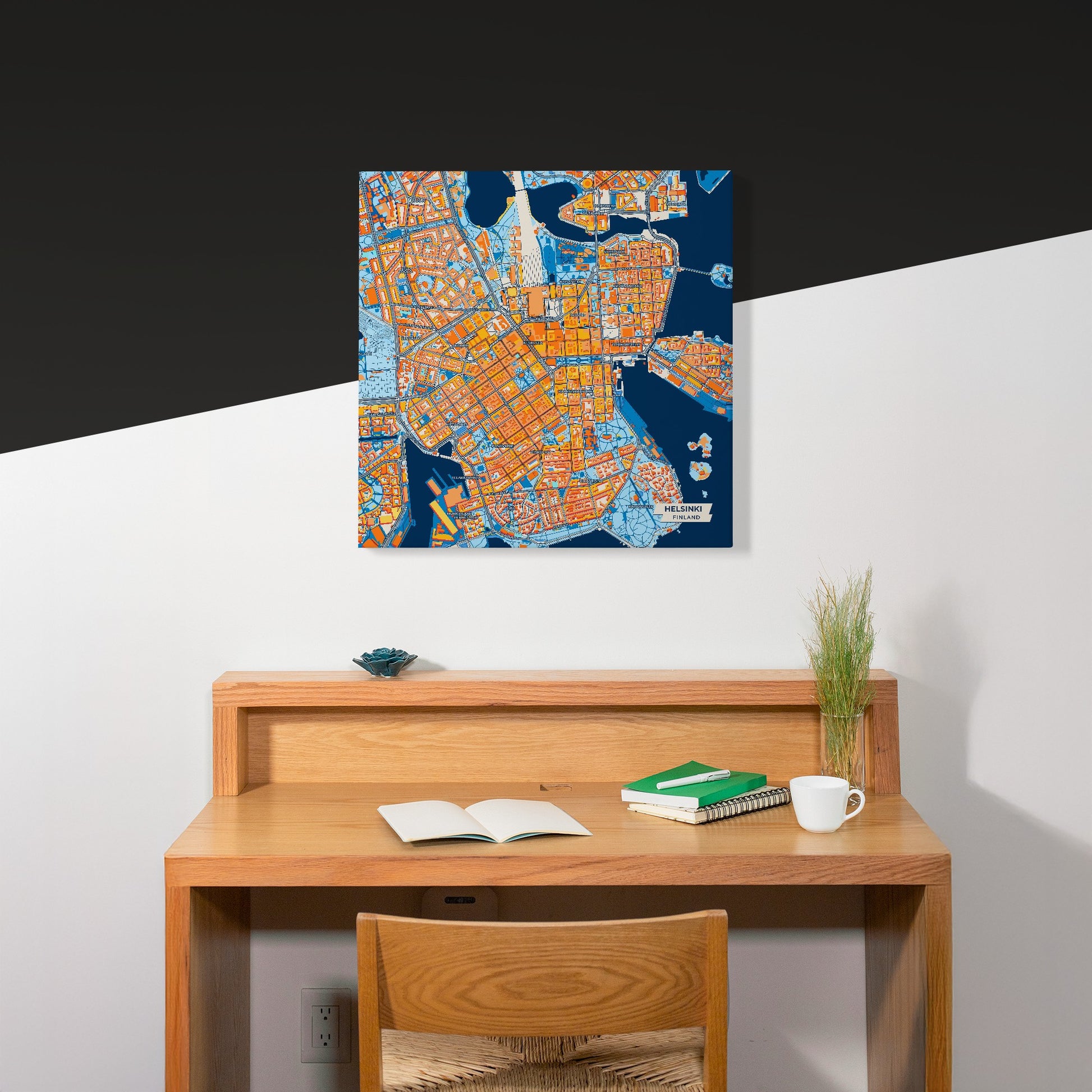 Helsinki Finland Colorful City Map Canvas Print Scene