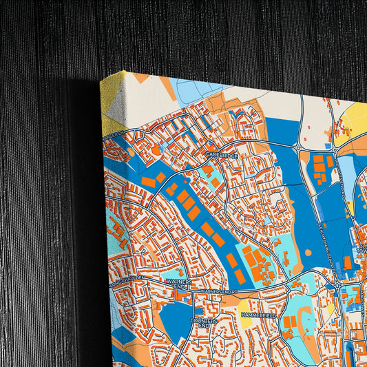 Hemel Hempstead England Colorful City Map Canvas Print Detail