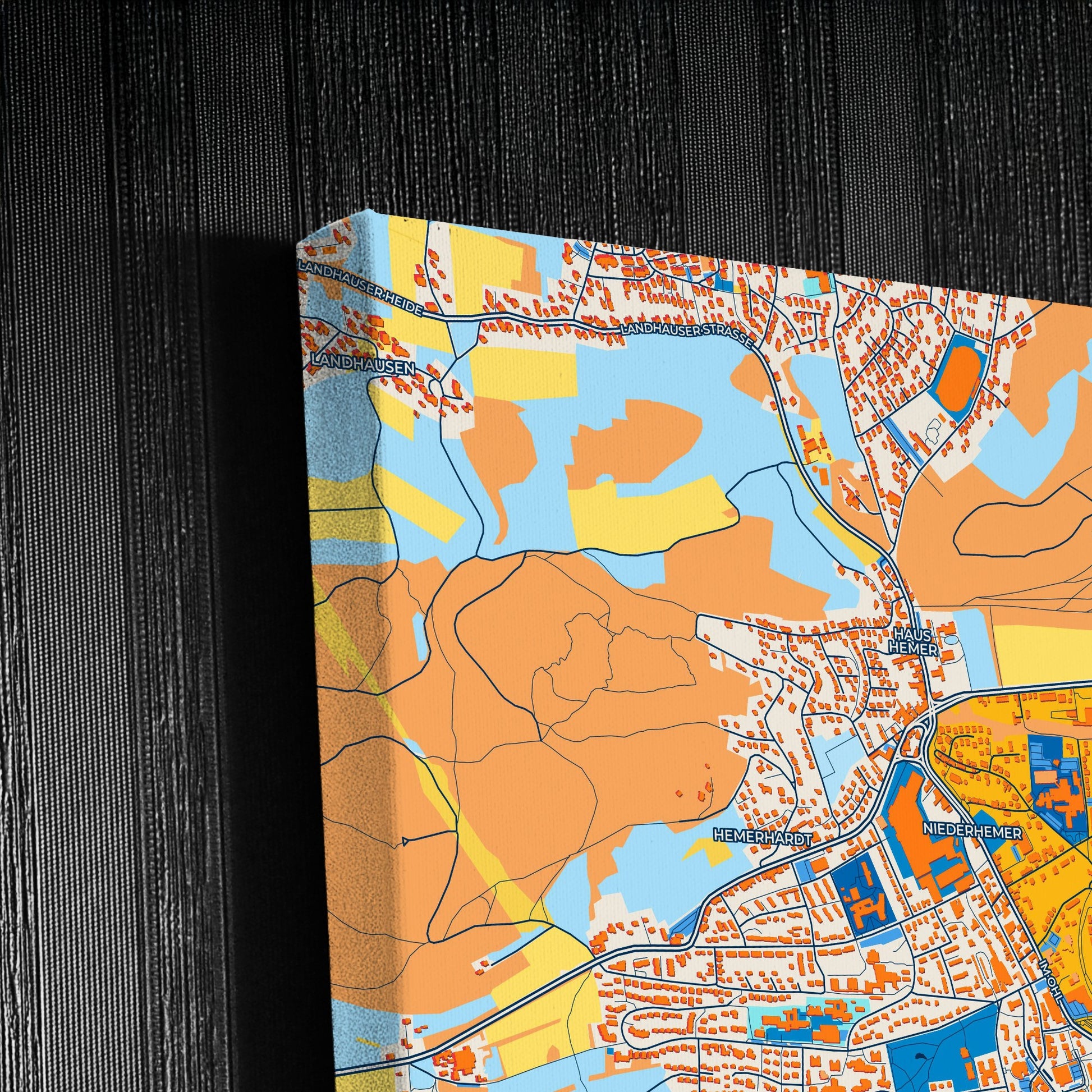 Hemer Germany Colorful City Map Canvas Print Detail