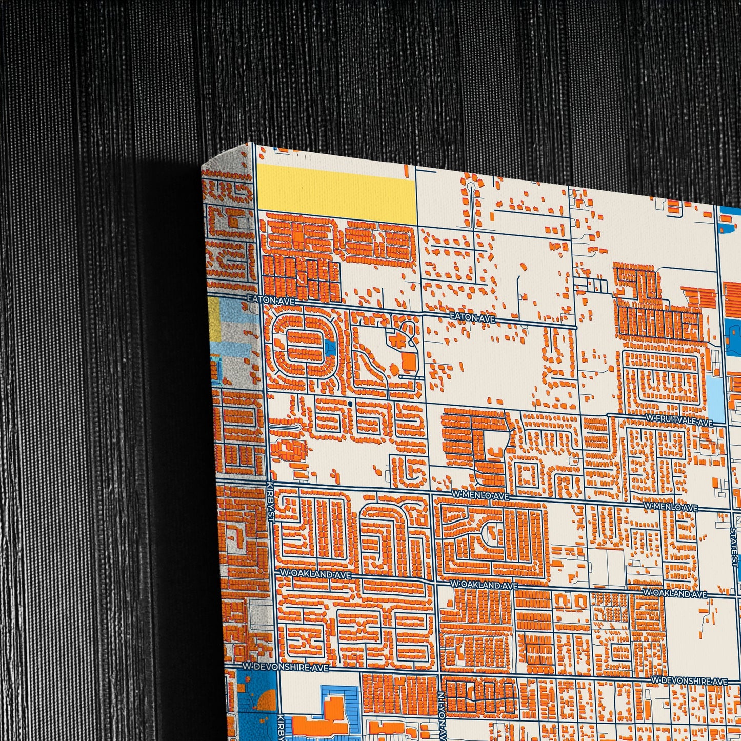 Hemet California Colorful City Map Canvas Print Detail