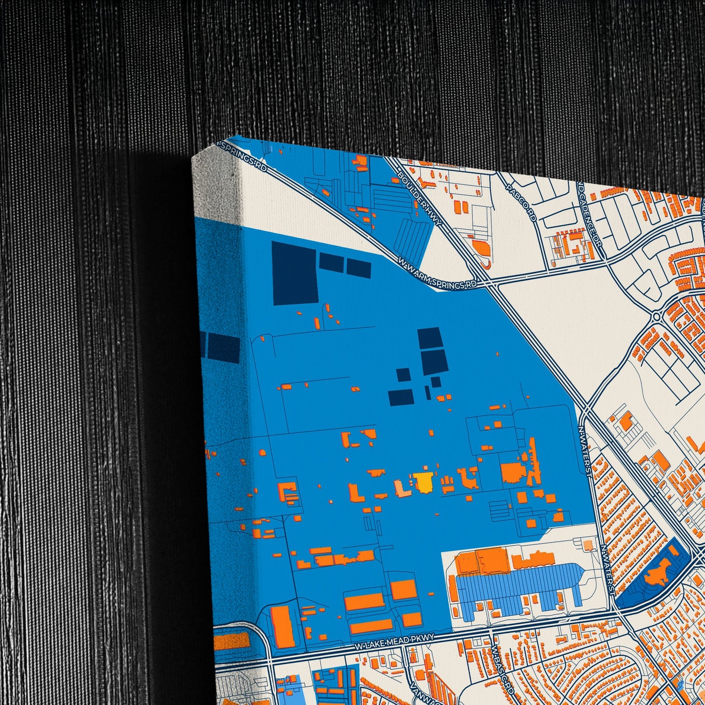 Henderson Nevada Colorful City Map Canvas Print Detail