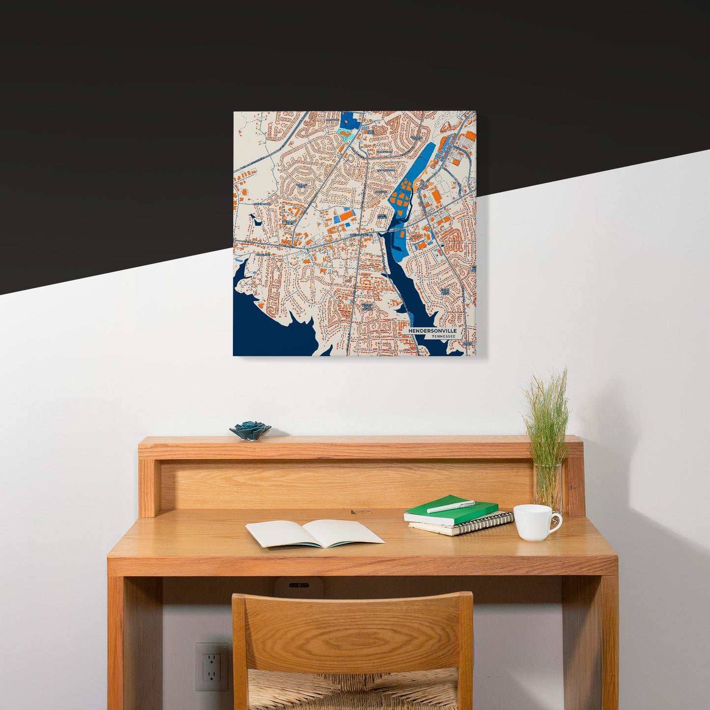 Hendersonville Tennessee Colorful City Map Canvas Print Scene