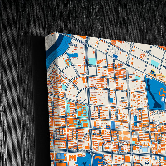 Hengyang China Colorful City Map Canvas Print Detail