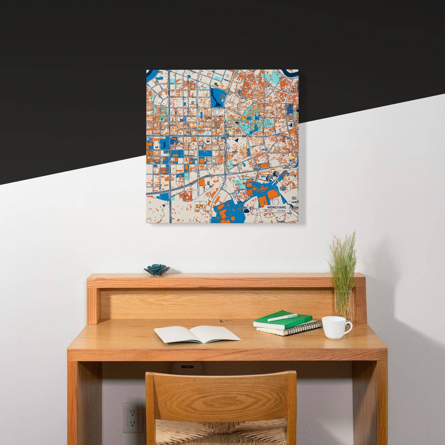 Hengyang China Colorful City Map Canvas Print Scene