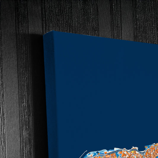 Ηρακλειο Greece Colorful City Map Canvas Print Detail