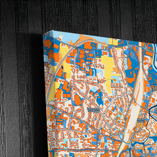 Herford Germany Colorful City Map Canvas Print Detail