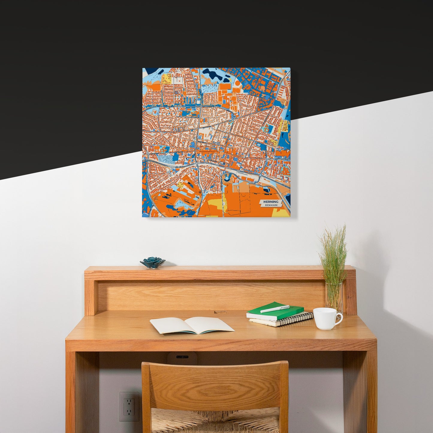 Herning Denmark Colorful City Map Canvas Print Scene