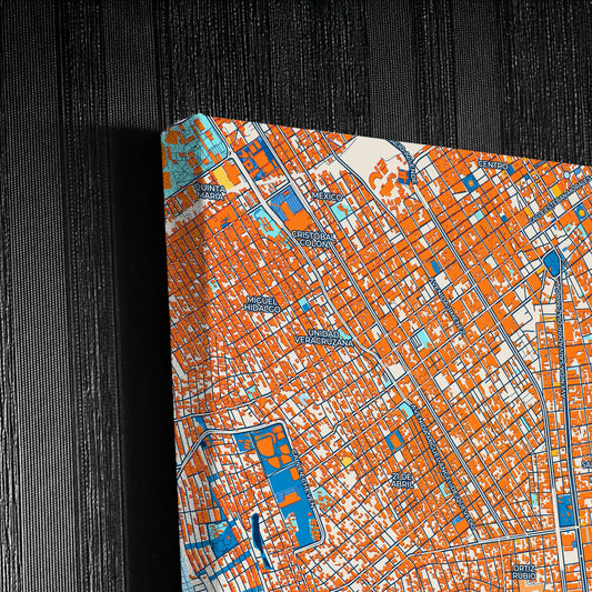 Heroica Veracruz Mexico Colorful City Map Canvas Print Detail