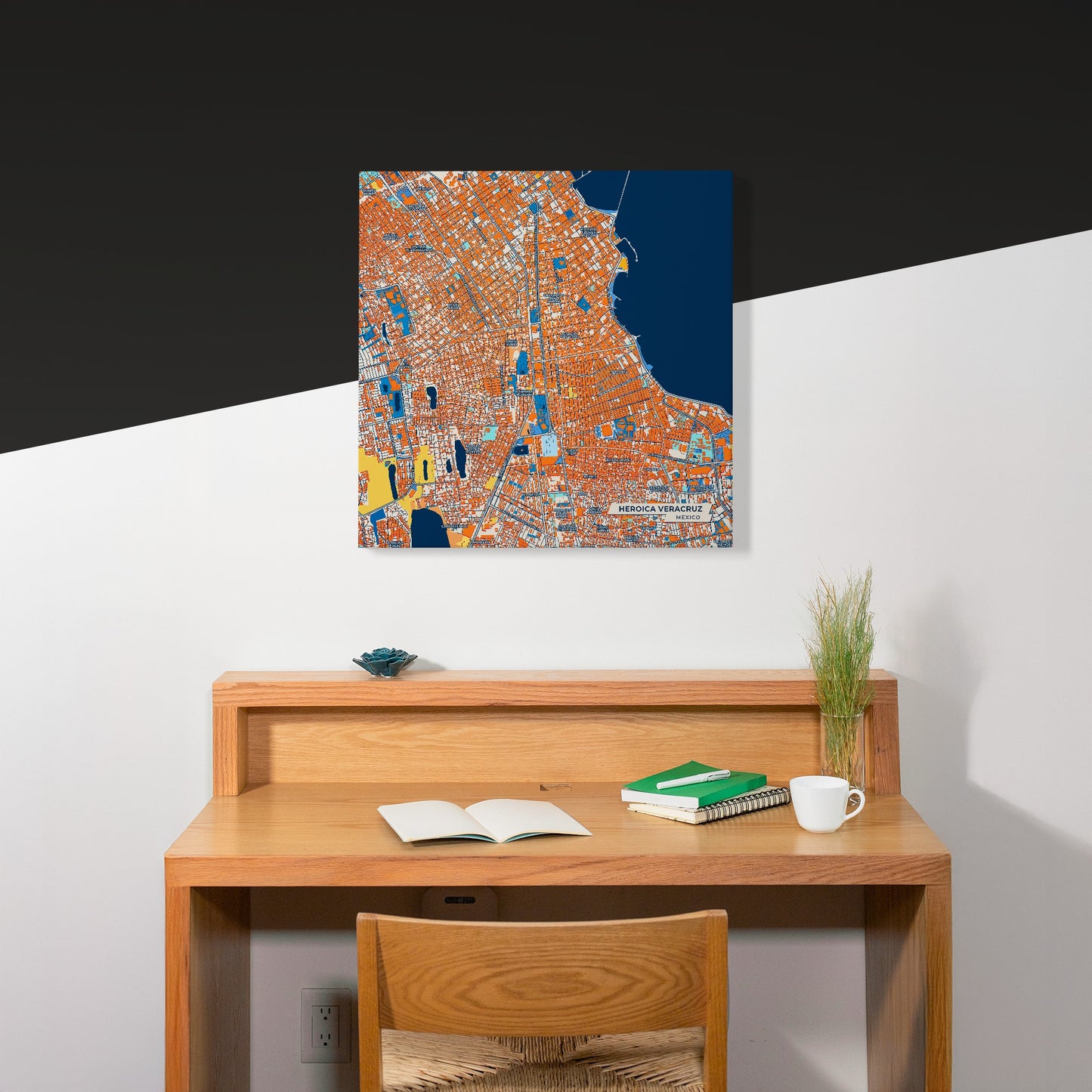 Heroica Veracruz Mexico Colorful City Map Canvas Print Scene