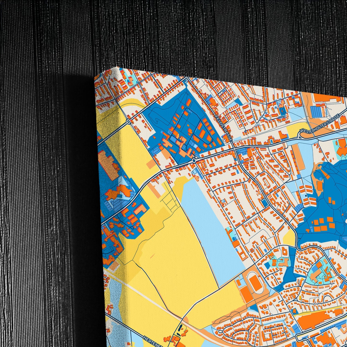 Herten Germany Colorful City Map Canvas Print Detail