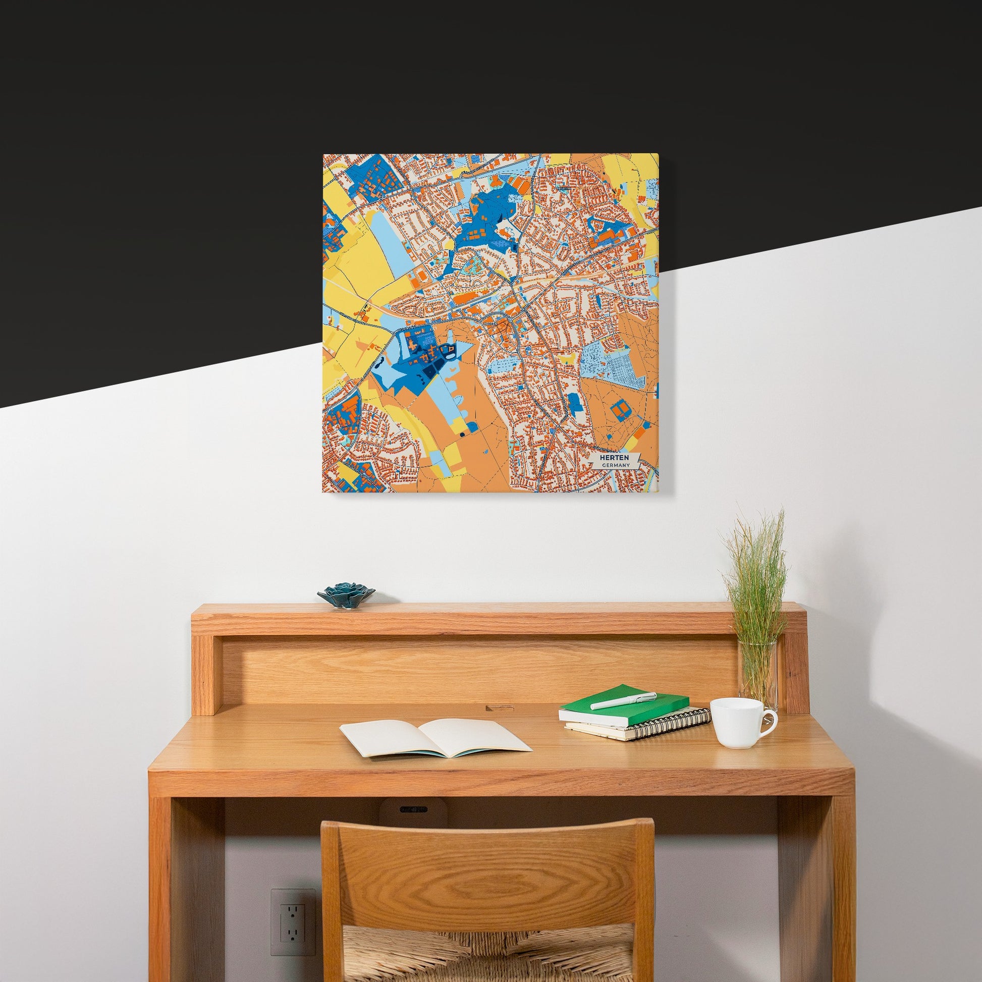 Herten Germany Colorful City Map Canvas Print Scene