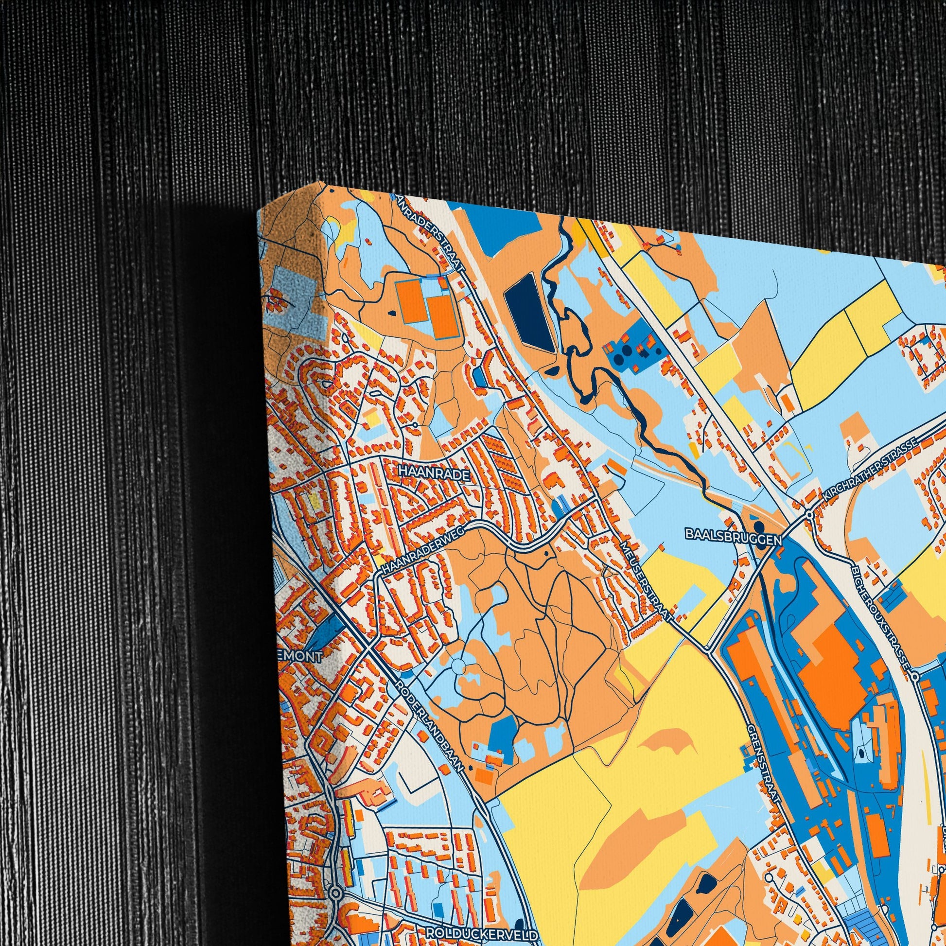 Herzogenrath Germany Colorful City Map Canvas Print Detail