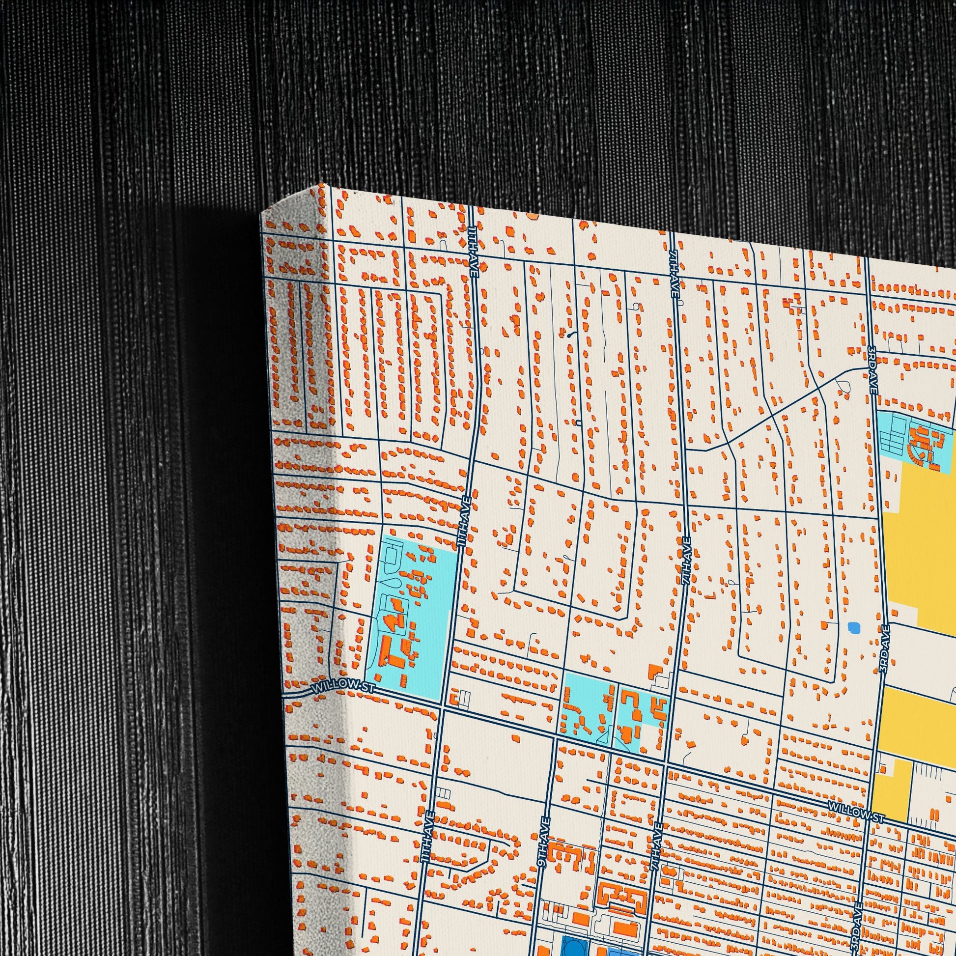 Hesperia California Colorful City Map Canvas Print Detail