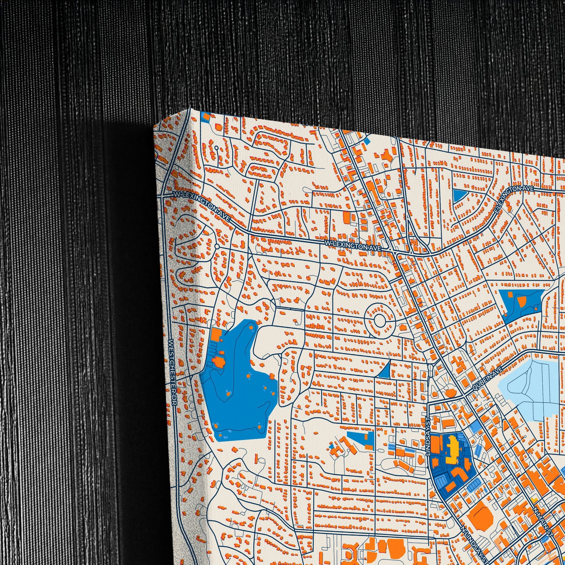 High Point North Carolina Colorful City Map Canvas Print Detail