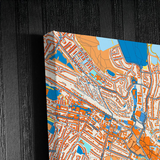 High Wycombe England Colorful City Map Canvas Print Detail